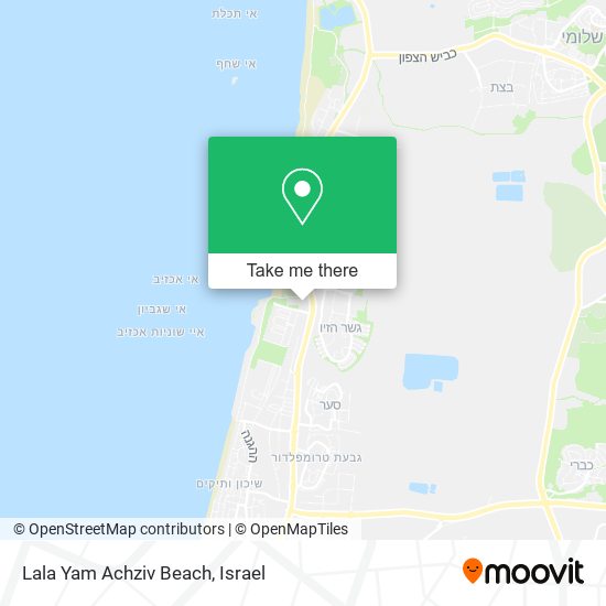 Lala Yam Achziv Beach map