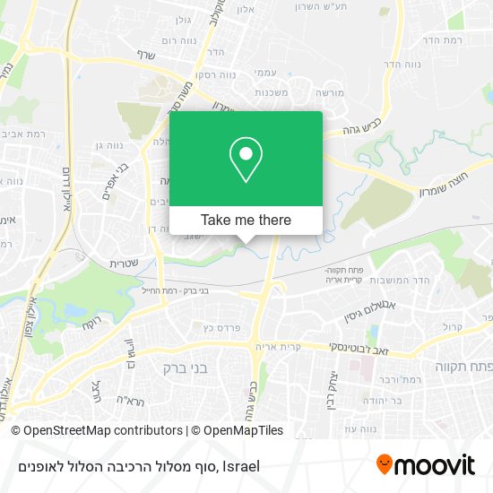 סוף מסלול הרכיבה הסלול לאופנים map