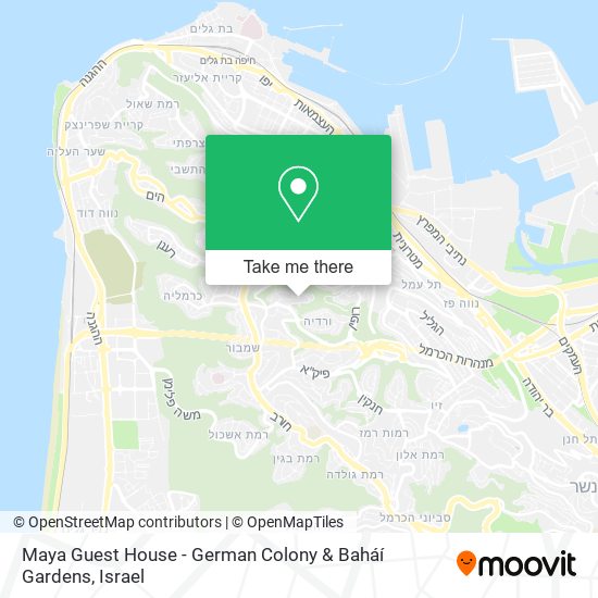 Maya Guest House - German Colony & Baháí Gardens map