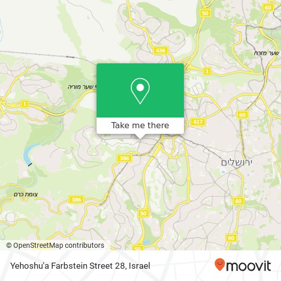 Карта Yehoshu'a Farbstein Street 28