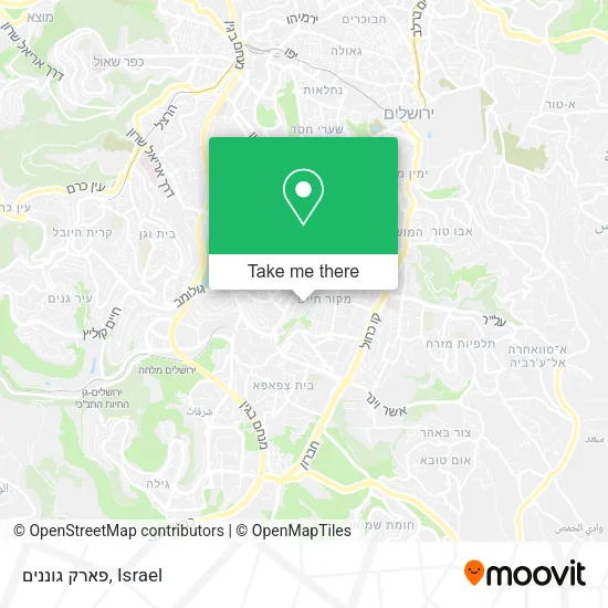 Карта פארק גוננים