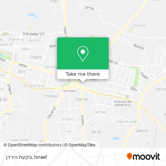 Карта בקעת הירדן