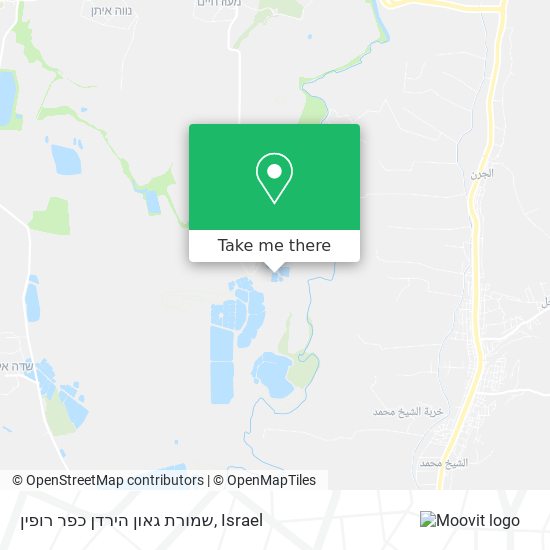 שמורת גאון הירדן כפר רופין map