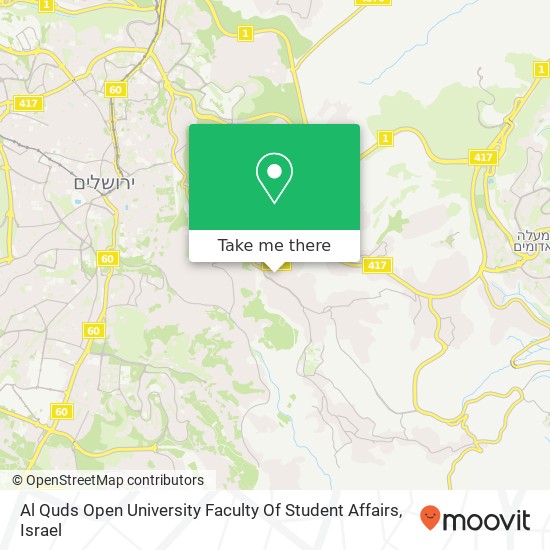 Al Quds Open University Faculty Of Student Affairs map