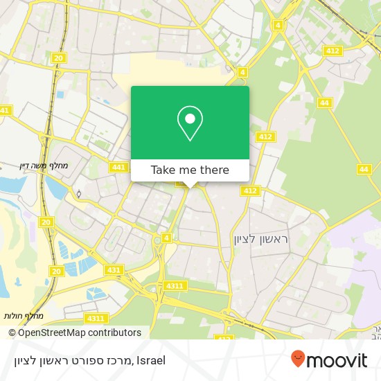 מרכז ספורט ראשון לציון map