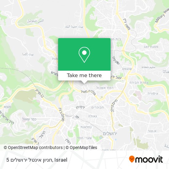 Карта חניון אינטל ירושלים 5