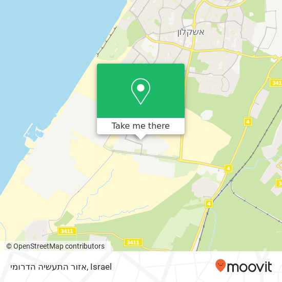 אזור התעשיה הדרומי map