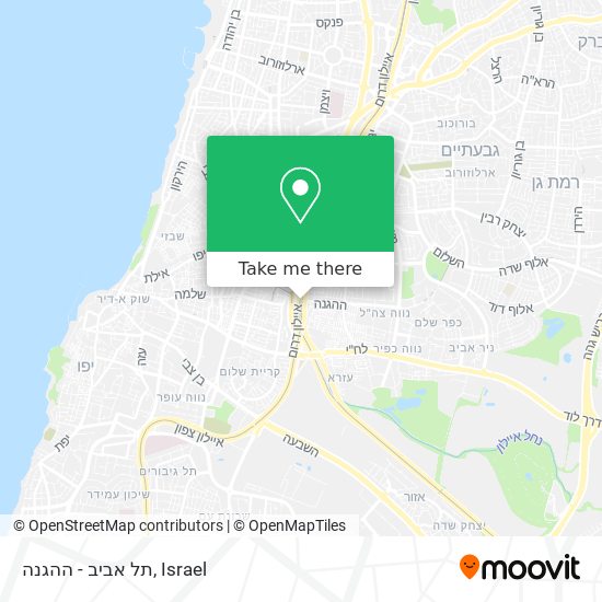Карта תל אביב - ההגנה