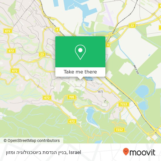 בניין הנדסת ביוטכנולוגיה ומזון map