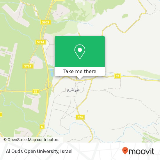 Карта Al Quds Open University