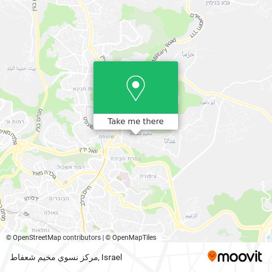 Карта مركز نسوي مخيم شعفاط