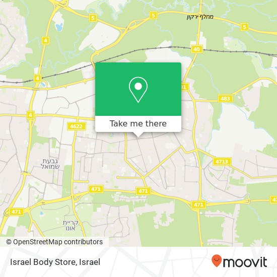 Israel Body Store map