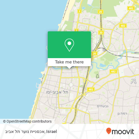 Карта אכסניית נוער תל אביב