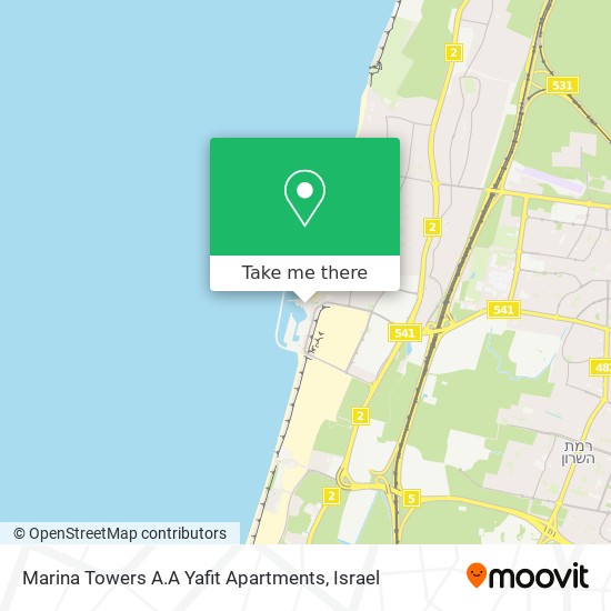 Marina Towers A.A Yafit Apartments map