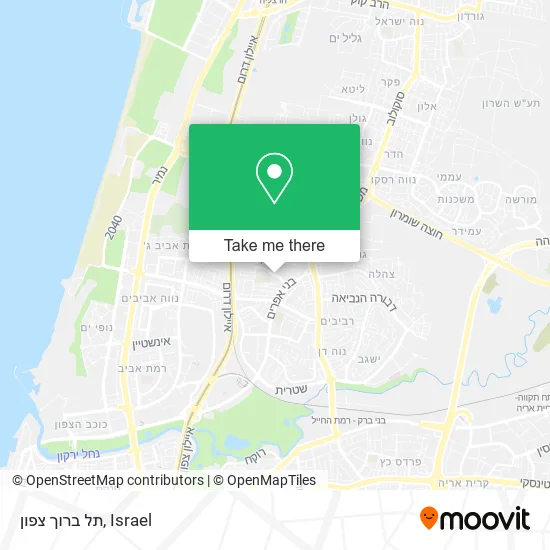 Карта תל ברוך צפון