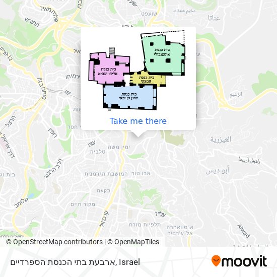 Карта ארבעת בתי הכנסת הספרדיים