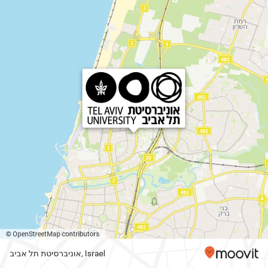 Карта אוניברסיטת תל אביב
