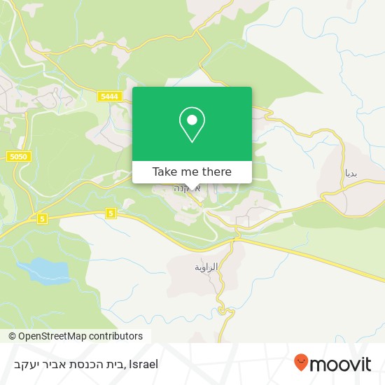 Карта בית הכנסת אביר יעקב