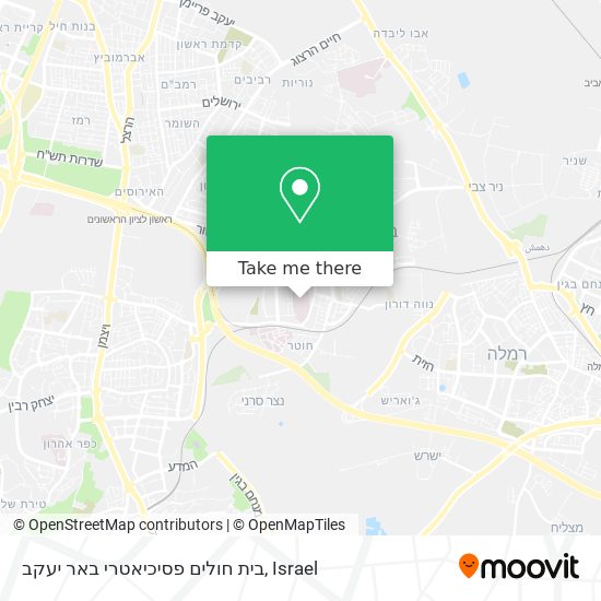 Карта בית חולים פסיכיאטרי באר יעקב
