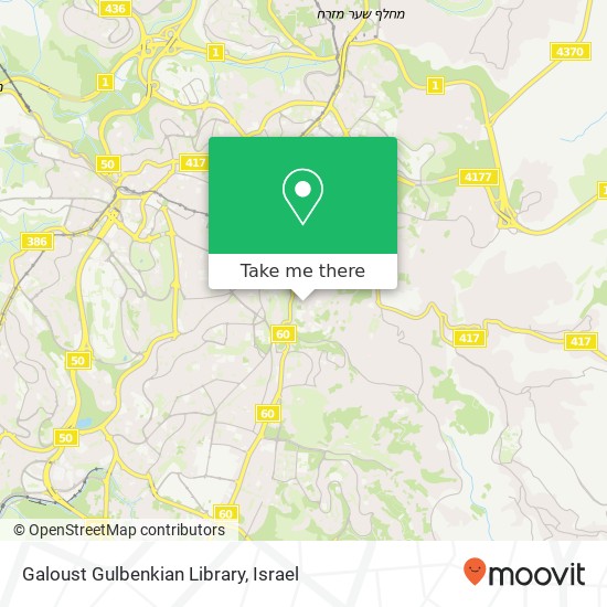 Galoust Gulbenkian Library map