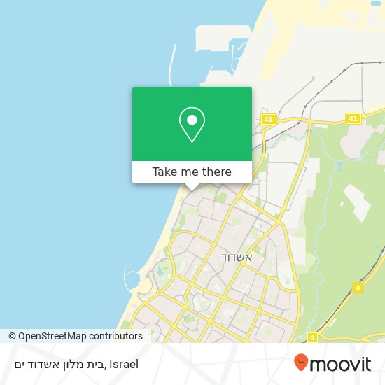 בית מלון אשדוד ים map