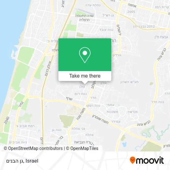 Карта גן הבנים