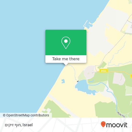 חוף זיקים map