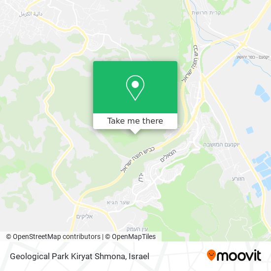 Geological Park Kiryat Shmona map