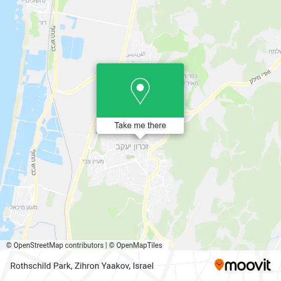 Rothschild Park, Zihron Yaakov map