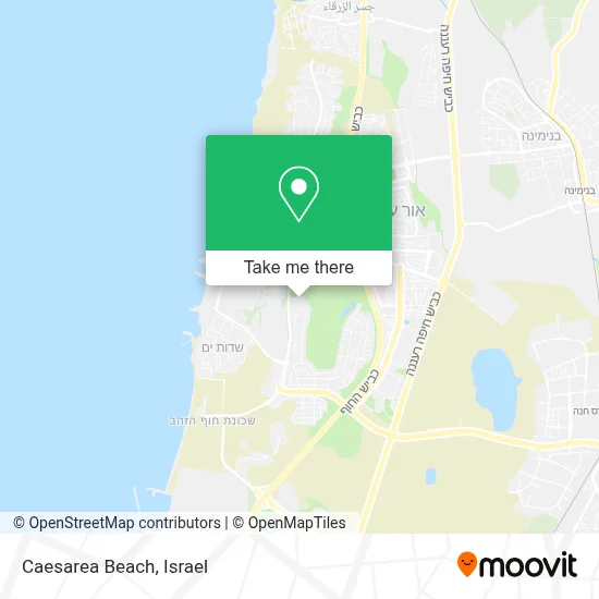 Caesarea Beach map