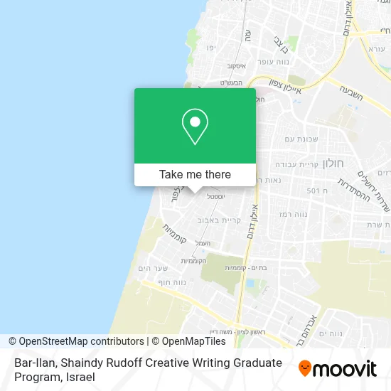 Bar-Ilan, Shaindy Rudoff Creative Writing Graduate Program map