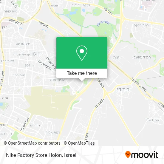 Nike Factory Store Holon map
