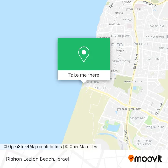 Rishon Lezion Beach map