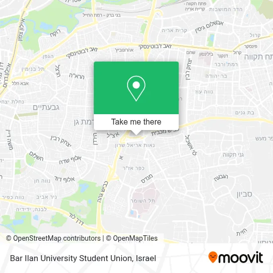 Bar Ilan University Student Union map