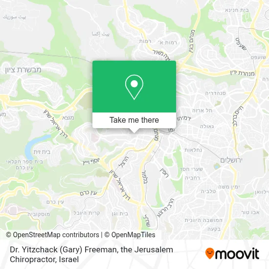 Dr. Yitzchack (Gary) Freeman, the Jerusalem Chiropractor map
