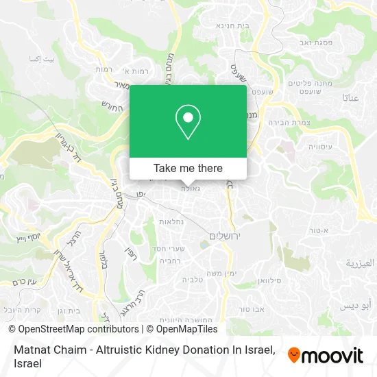 Matnat Chaim - Altruistic Kidney Donation In Israel map