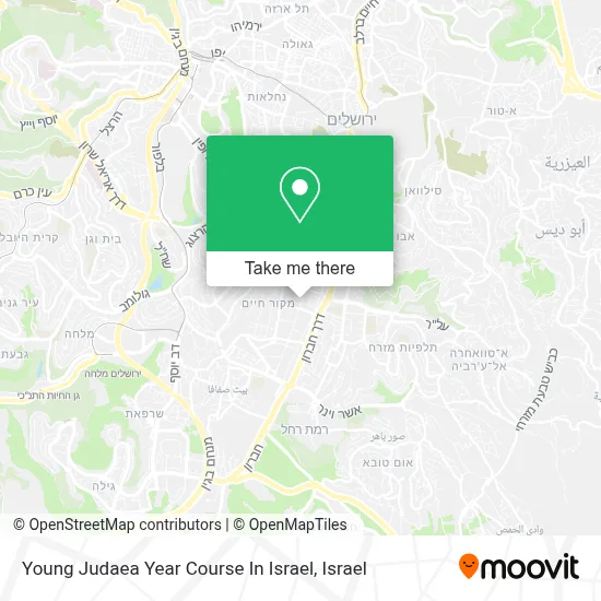 Young Judaea Year Course In Israel map