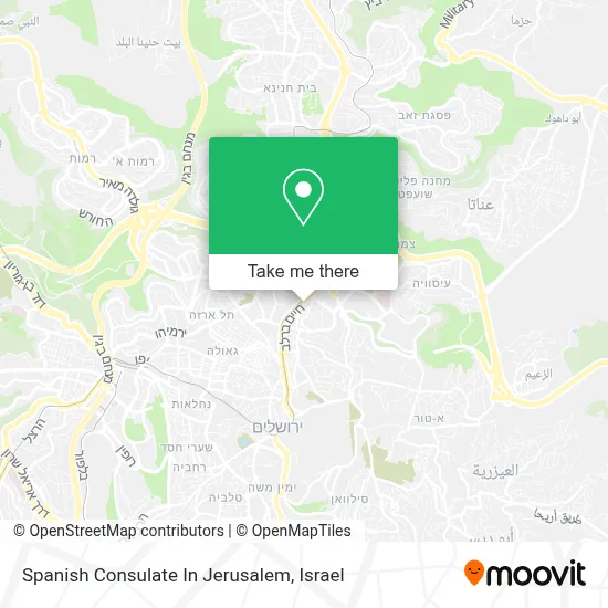 Spanish Consulate In Jerusalem map