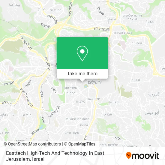 Easttech High-Tech And Technology In East Jerusalem map