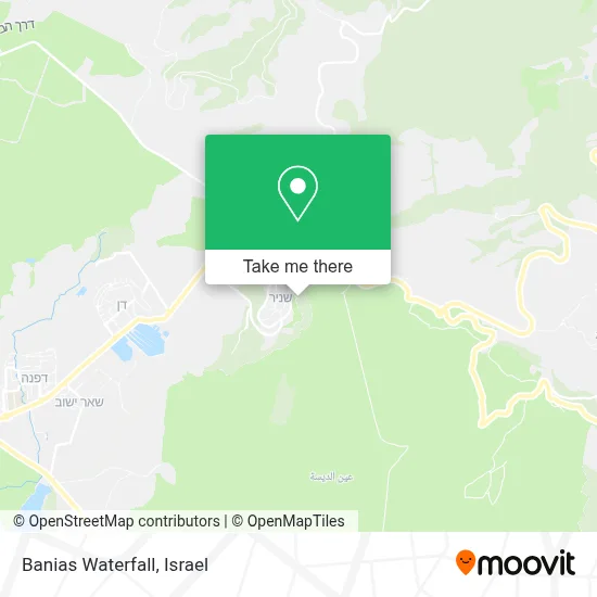 Banias Waterfall map