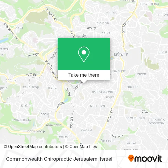 Commonwealth Chiropractic Jerusalem map