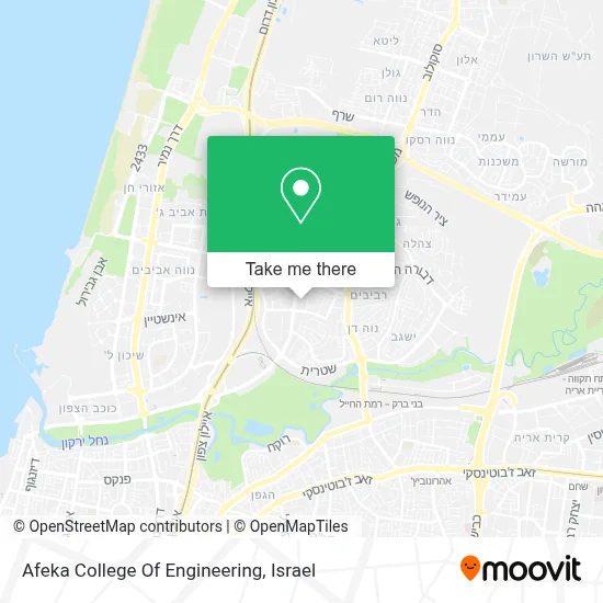 Afeka College Of Engineering map