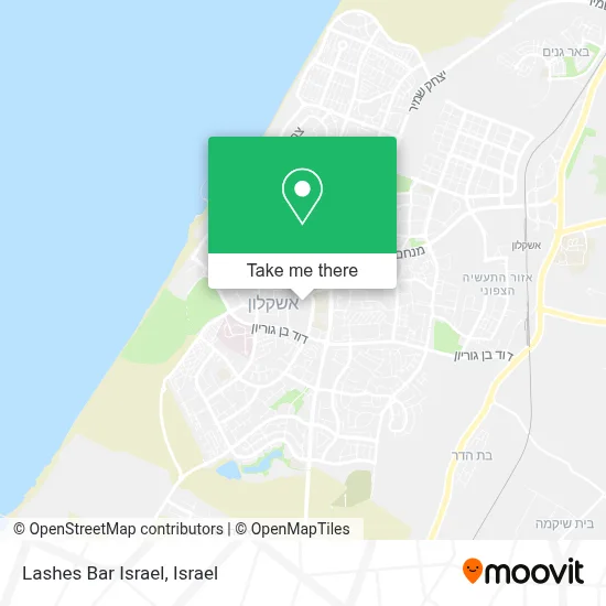 Lashes Bar Israel map