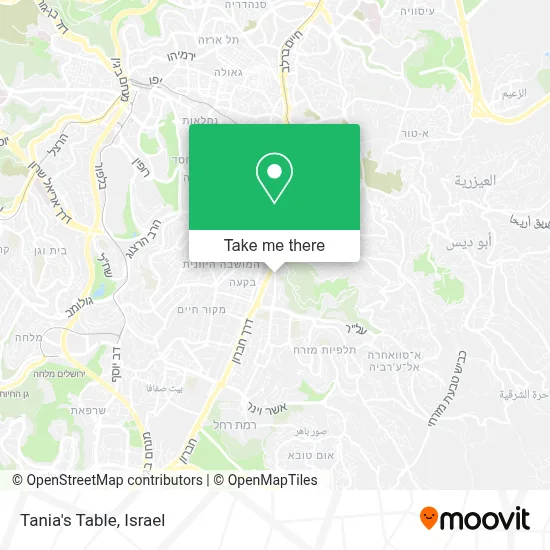 Tania's Table map