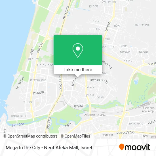 Mega In the City - Neot Afeka Mall map