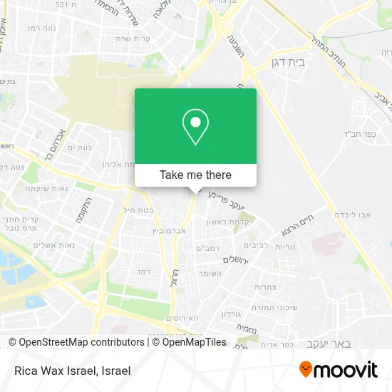 Rica Wax Israel map