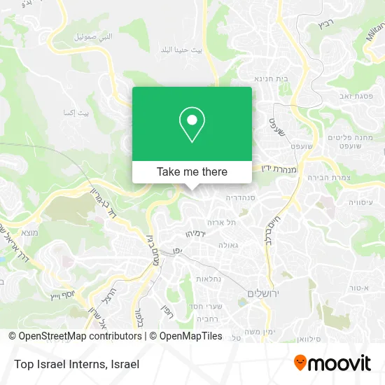 Top Israel Interns map
