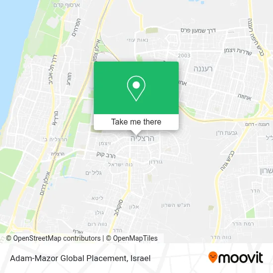 Adam-Mazor Global Placement map