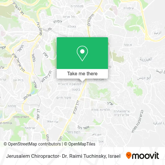 Jerusalem Chiropractor- Dr. Raimi Tuchinsky map