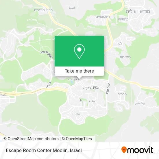 Escape Room Center Modiin map